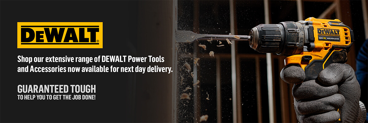 Shop our extensive range of DEWALT Power Tools and Accessories now available for next day delivery.